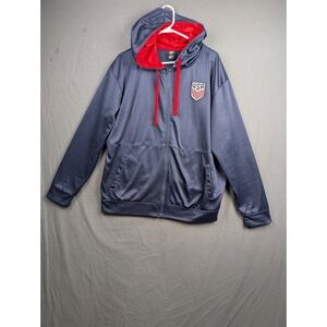 US Soccer Mens Medium Full Zip Hoodie Navy Blue United States Soccer